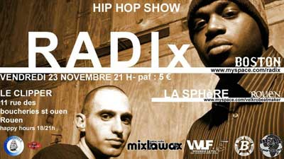 radix concert hip hop us rouen vendredi 23 novembre 2007