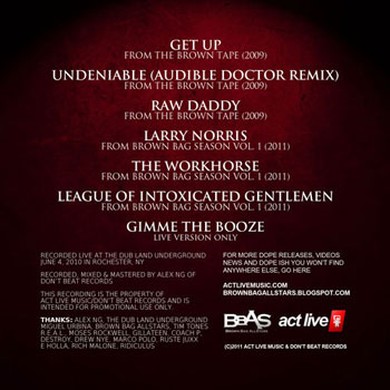 brown bag allstars live from the roc back cover