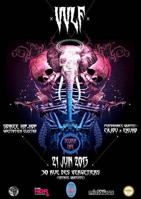 Soirée HipHop Ghettotech Trap VVLF + performance Graffiti Rouen Délirium Café vendredi 21 juin 2013