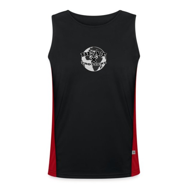 Men s contrasting breathable tank top Anthem Logo, black / red, front