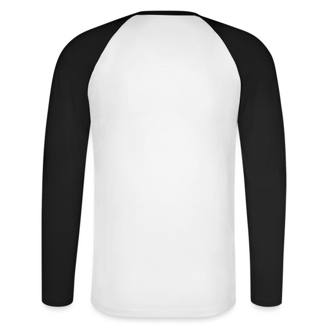 Men s Long-sleeved Baseball T-shirt Anthem Logo, white / black, back