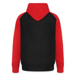 Unisex Baseball Hoodie Anthem Logo, black / red, back