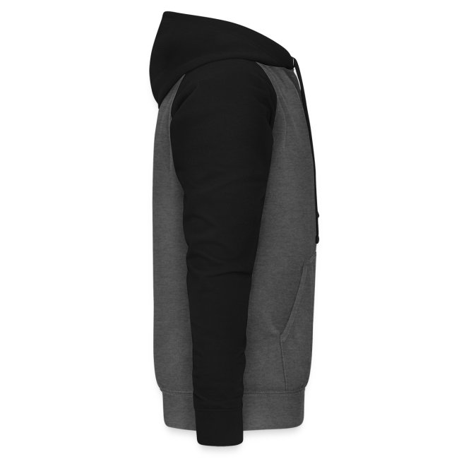 Unisex Baseball Hoodie Anthem Logo, dark grey / black, side