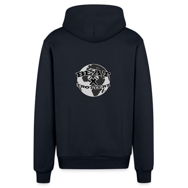 Beat Trotterz Apparel: Casual Organic Hooded Jacket Anthem Logo, dark navy