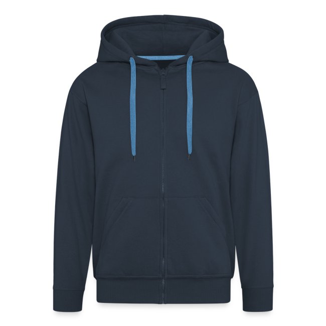 Beat Trotterz Apparel: Premium Hooded Zip Anthem Logo, dark navy, front