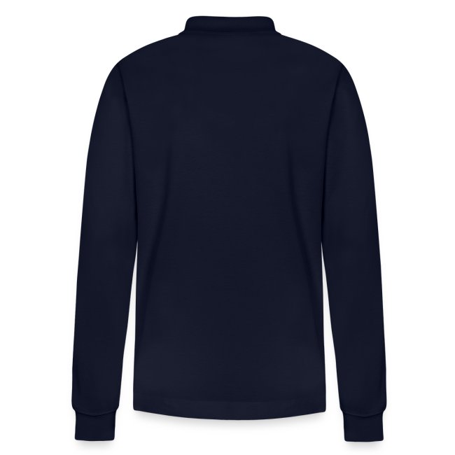 Beat Trotterz Apparel: Unisex Organic Prepster Longsleeves Polo Anthem Logo, navy blue, back