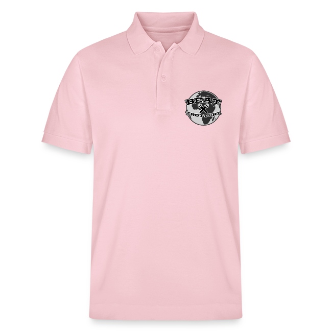 Beat Trotterz Apparel: Unisex Organic Prepster Polo Anthem Logo, light pink, front