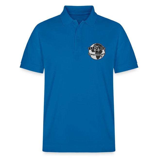 Beat Trotterz Apparel: Unisex Organic Prepster Polo Anthem Logo, royal blue, front