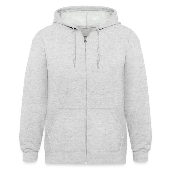 Beat Trotterz Apparel: Unisex Thik Hooded Zip Anthem Logo, heather white, front
