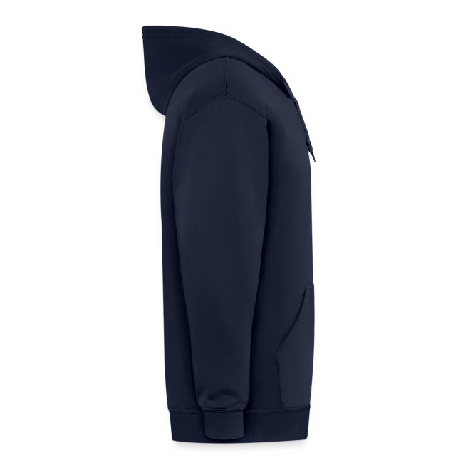 Beat Trotterz Apparel: Unisex Thik Hooded Zip Anthem Logo, navy blue, side