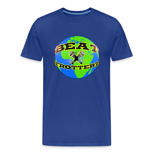 Beat Trotterz Apparel: Premium Tee OG Eco Anthem Logo, blue, front