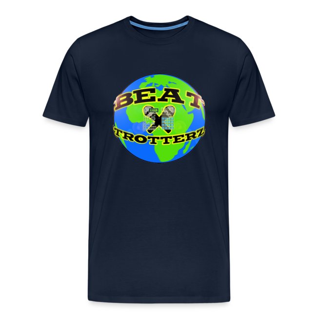 Beat Trotterz Apparel: Premium Tee OG Eco Anthem Logo, navy blue, front