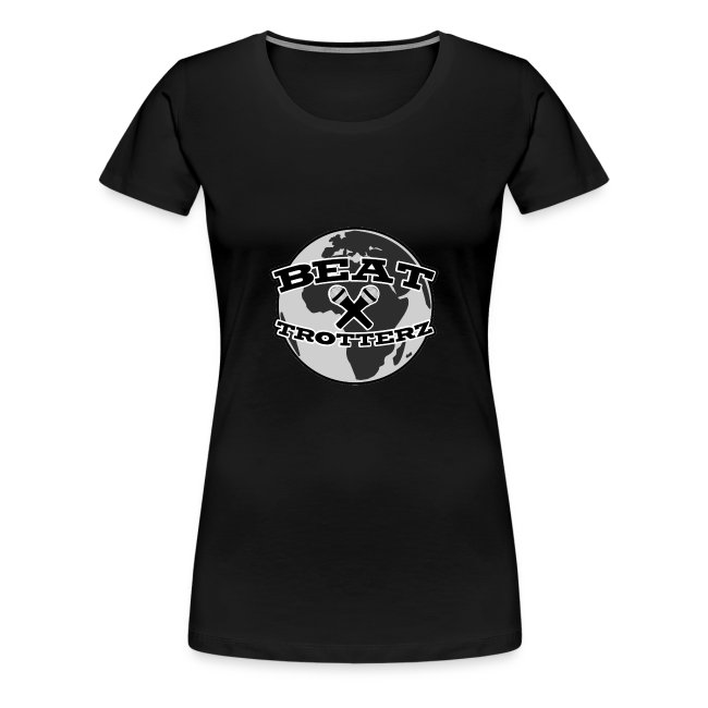 Beat Trotterz Apparel: Premium Women T-shirt Anthem Logo, black, front