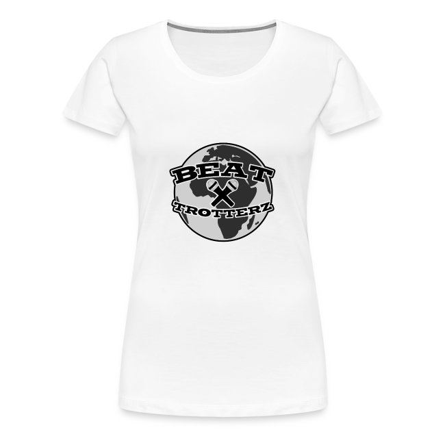 Beat Trotterz Apparel: Premium Women T-shirt Anthem Logo, white, front