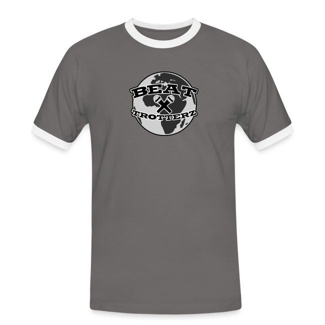 Beat Trotterz Apparel: Two Colors T-shirt Anthem Logo, grey / white, front