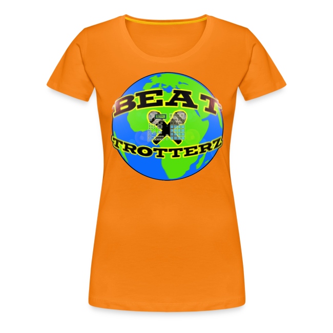 Beat Trotterz Apparel: Premium Women Tee ECO Beat Trotterz Anthem Logo, orange, front