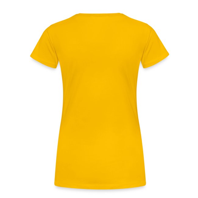 Beat Trotterz Apparel: Premium Women Tee ECO Beat Trotterz Anthem Logo, yellow, back