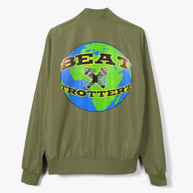 Beat Trotterz Apparel: Bomber Jacket OG Logo kaki, back