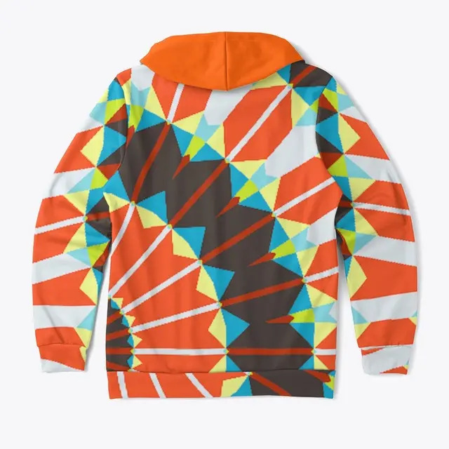 All-Over Print Unisex Hoodie Talisman design, orange back