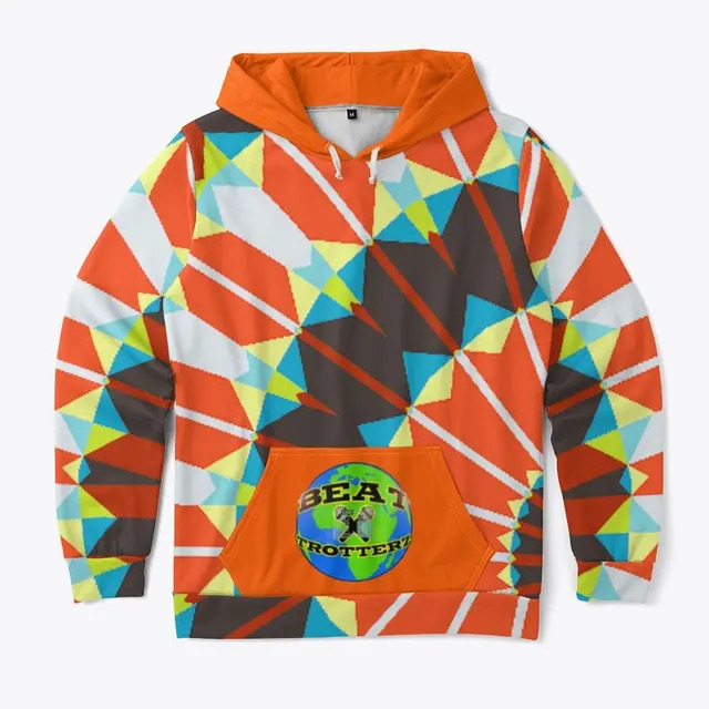 All-Over Print Unisex Hoodie Talisman design, orange front